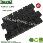 Black basalt natural stone patio pavers
