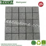 Driveway cobblestone mat dark grey granite stone paving