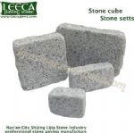 Bush hammered stone cube granite cobblestone