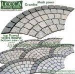 Steel grey granite mesh paver plaza walkway stone