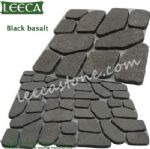 Diamond black cobblestone random stone paver