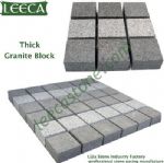 Dark gray granite tumbled cube stone mat