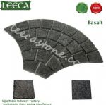 Fan-shaped basalt paver ledge rock stone paving