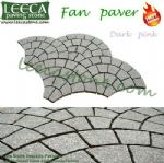 Fan shaped Pink granite floor tile