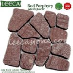 Red porphyry paving stone,stone by nature,mesh paver