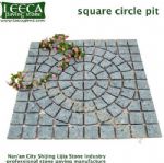 Square circle pit plaza walkway stone paver mat