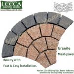 Yellow stone paver,granite cobbles,outdoor fan