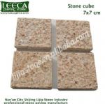 Rusty yellow stone tiles cube cobblestone