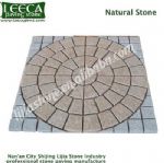 Natural stone dark grey granite central circle
