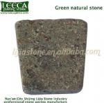 Green natural stone porphyry cube irregular block