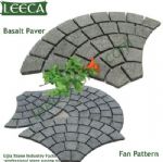 Euro fan pattern basalt paver mesh back stone