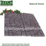Chinese red porphyry cobblestone mat garden stone
