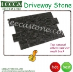 Outdoor tiles on mesh driveway paver