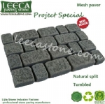 Outdoor tiles on mesh driveway paver