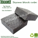 Sesame black cube granite cobbles