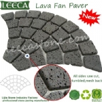 Fan-shaped lava stone paver