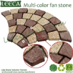 Multi-color fan stone porphyry paver