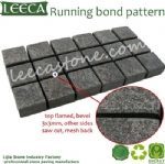 Flamed surface chamfer edges stone cobbles