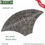 Black basalt paving stone fan cobblestone for sales