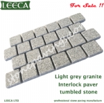 Light grey granite stone interlock paving