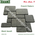 Black basalt paving stones french pattern